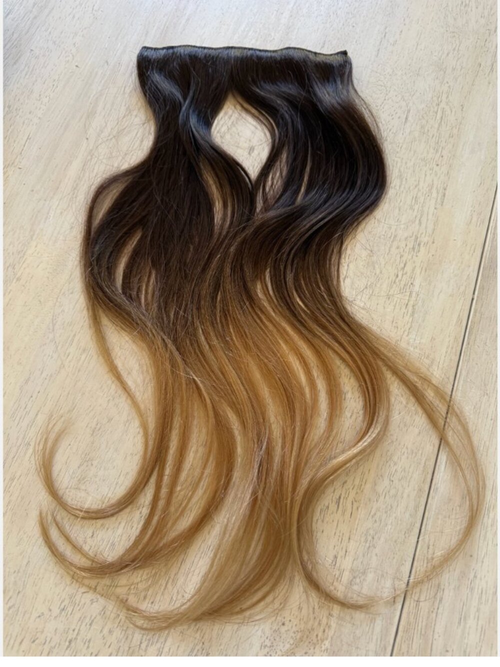 Luxy Volumizer Weft 20" Long 7" Wide Human Hair Extensions Ombre Blonde 45g NEW